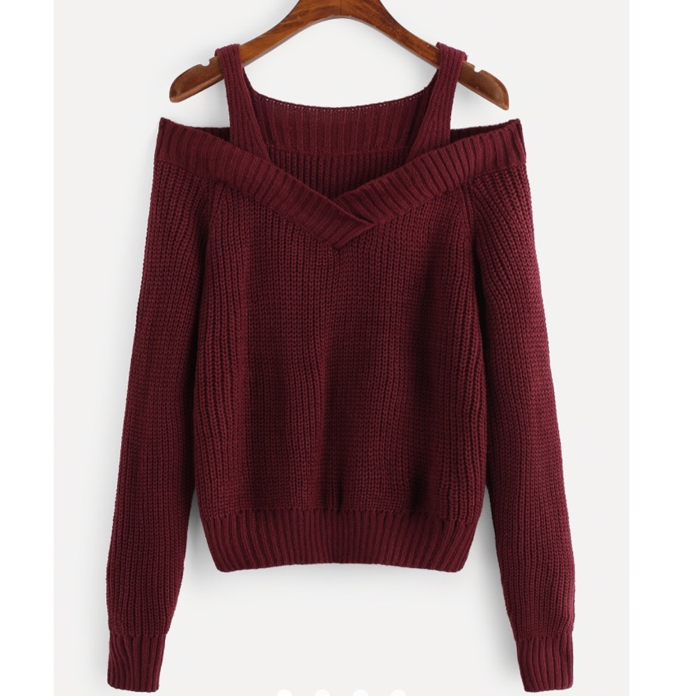 Cold shoulder sweater